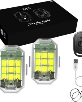 Pack of 2 Strobe Drone Light Flash Light with Remote Control: 7 Colours LED Aircraft Strobe Lights & USB Charging – Flashing Light Drone Night Light for Drone