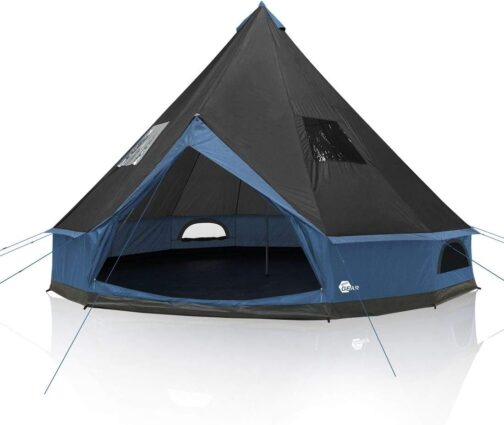 your GEAR Ravello Tent, Teepee Tent in 2 Sizes for 4-8 People, Family Tent with 400 cm or 500 cm Diameter, Camping Tent with 5000 mm Hydrostatic Head, UV 50+ Protection, Sewn-in Floor, Insect