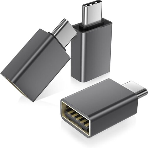 Basesailor USB C to USB Adapter Pack of 3, Thunderbolt 4 5 USBC Male to USB Female OTG Adapter, Type A Stick Converter Accessory for Apple MacBook Pro Air, iPhone 16 16e 15 Max, iPad, Samsung Galaxy
