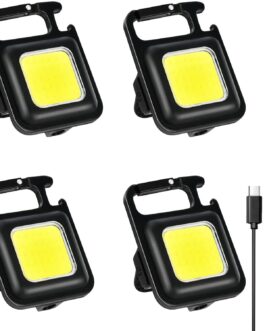 Mini Inspection Lights, Pack of 4, 1000 Lumens Work Light, LED Workshop Lamp, Magnetic Mechanic Light, Portable Work Lamp, 4 Light Modes, COB Torch for Car, Repair, Hiking [Energy A+++]