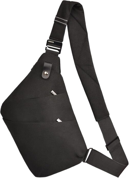 OSOCE Sling Chest Bag Cross Body Shoulder Backpack Anti Theft Travel Bags Daypack for Men Women B13-007 (Black)