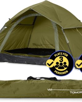Lumaland Camping Zelt | Leichtes Pop Up Wurfzelt | 2-4 Personen Kuppelzelt | Trekking & Festival Igluzelt | Sekundenzelt Wasserdicht 210x190x110cm | Ideal auch als Strand Wind- & Sonnenschutz