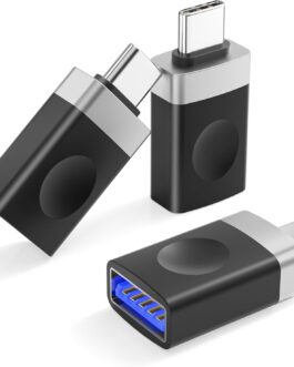 Basesailor USB C Male to USB A Female Adapter 3 Pack, Thunderbolt 3 Type C Male A Female OTG Charging Cable Adapter for MacBook Pro 2023, iPad 10, Samsung Galaxy S25 S24 Plus Ultra, A54, iPhone 16 16e