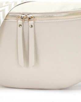 Vezluax 30 x 20 cm Large Bum Bag Women’s Vegan Leather Shoulder Bag Women’s Crossbody Bag Stylish Belt Bag with Wide Strap, L-beige, Utility