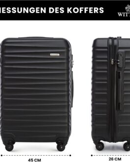 Wittchen Travel Suitcase, Hand Luggage, Cabin Luggage, Rolling Suitcase, Hard Shell, black