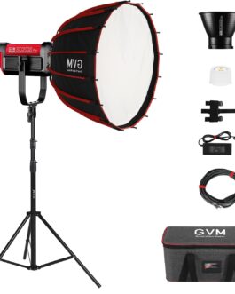 GVM PRO 200W LED Video Light with Softbox, Two-Tone 2700K-6800K Photography Continuous Light Bowens, COB Studio Light for Video YouTube Photo Film Studio Set, 45400lux/1m Video Lamp, CRI97+ DMX/App