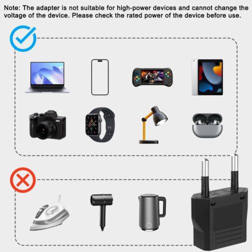 AXFEE Travel Adaptor US to EU, Pack of 2 US to EU Adapter, EU Plug Adapter Socket, Adapter USA Germany Plug, Universal Adapter from USA to EU Germany France Italy Spain – Bild 5
