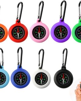 Glamifyr Pack of 9 Compass Children, Outdoor Children’s Compass Key Chain, Bushcraft Compass with Carabiner Hook, Hiking Activities, Portable, Universal, Camping, Outdoor Gifts
