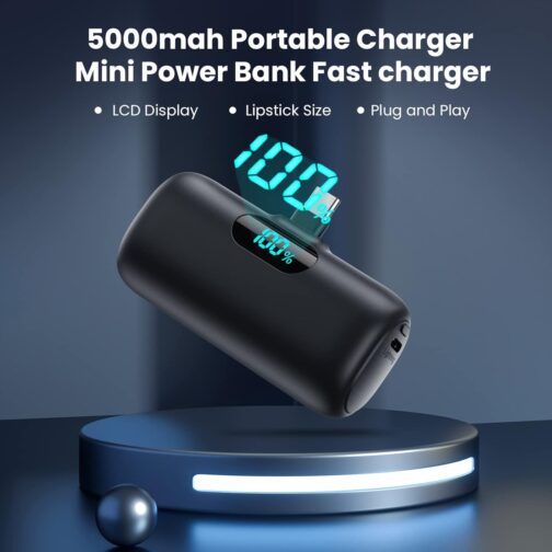 Feob Power Bank USB C 5000 mAh, 15 W PD 3.0 A Fast Charging Power Bank Slim LCD Display Extra Battery Pack Compatible with iPhone 15/15Pro/15 Plus Samsung S23, S22/Note/Huawei/LG, USB-C Phones etc – Bild 6