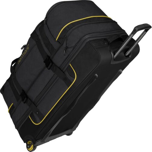 normani Travel Bag 2-Wheel Trolley 120-150 Litres Soft Luggage Travel Bag with Wheels and 6 Compartments - Expandable Travel Trolley - Roller Bag Sports Bag 81 x 39 x 39/47 cm, black/yellow – Bild 6