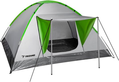 TRIZAND Camping Tent 200 × 200 cm Montana Tent 4 People - Waterproof 1000 mm, Canopy, Mosquito Net, Lightweight 2.5 kg, Ventilation, Families - Group Tent 23481 – Bild 7