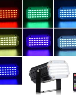 Mini Strobe Light, 48 LED Disco Light, Party Light, Strobe Light with Remote Control, Sound Activated Flash Speed Control, RBG Flash Lights for DJ Bar, Christmas, Halloween, Show, Club, Karaoke