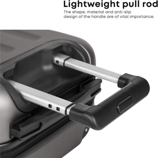 yonsly® Suitcase, Trolley, Travel Suitcase, Trolley Suitcase, Hand Luggage with 4 Wheels, 360°, ABS Hard Shell, Safety Lock, Soft Rubber Handle, 210D Lining, gray, S, YONSLY -B – Bild 6