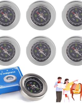 6 Pieces Orienteering Compass, BOSOIRSOU Hiking Backpack Compass, Scout Compass, Map Compass, Waterproof Outdoor Compass for Kids, Camping Trip, Travel