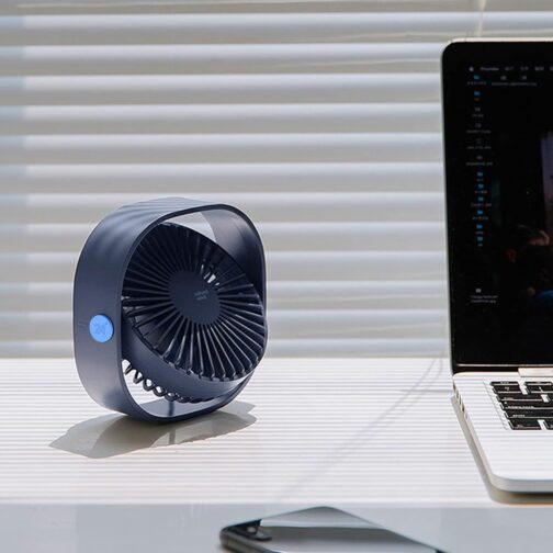 Simpeak USB Fan, Mini USB Table Fan, Small Fan Quiet, 3 Speed 360 Degree Rotation, Desk Fan for Office, Camping, Picnic, Trips - Blue – Bild 8
