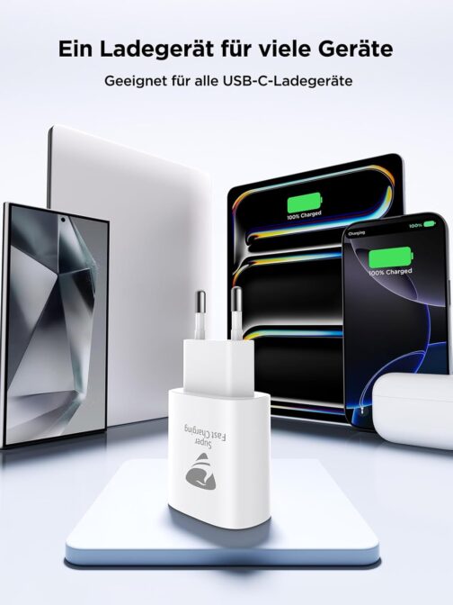 iPhone Charger, 25W USB C Charger for iPhone 15, PD 3.0 Power Adapter Plug Charging Adapter Charging Plug Quick Charger USB C Power Supply for iPhone 16/16 Pro/16 Pro Max/15/14 13 12 11, iPad, Samsung – Bild 7