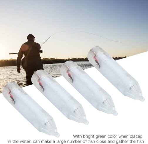 Pack of 4 LED Bait Light Underwater Fishing Light with Flash Function Waterproof Fish Locker Light for Night Fishing in Freshwater and Saltwater Includes Storage Box – Bild 4