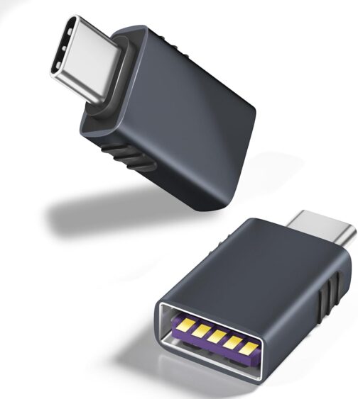 Zestiq USB C to USB 3.2 Adapter, 2 Pack, Type-C Male to USB Female Mobile Phone OTG Adapter, Thunderbolt 4 Adapter Compatible with iPhone 16 Pro Max, MacBook Pro Air, iPad, Galaxy S25