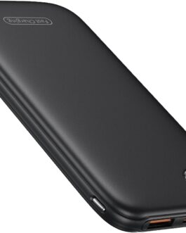 Lightweight but Strong External Mobile Phone Batteries, Flat 10000 mAh Power Bank PD 22.5 W Fast Charging Function USB C Input & Output Portable Charger with 3 Ports and LED Display for Samsung iPhone