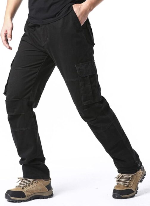 DUOLUVA Cargohose Herren Winter Lang Arbeitshosen Männer mit 6 Taschen mit Reißverschluss Universal Fit – Bild 2