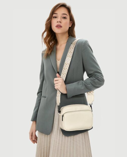 GASSDA Crossbody Bag Women's Small Shoulder Bag Women's PU Leather Handbag Women's Small Bags with Removable Shoulder Strap, beige, Fashionable – Bild 6