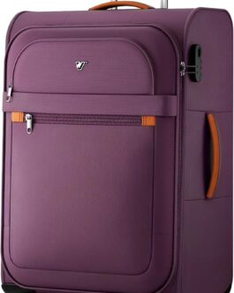 ABISTAB Verage Lightweight Suitcase Fabric Soft Shell Suitcase 4 Double Wheels – Trier Suitcase & Trolleys for Men and Women, red, M