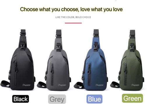 Pangogogo Wasserfest Crossbody Bag Herren|Leichte Kratzfeste Umhängetasche Herren Klein|Multi-Compartment Männerhandtasche für Radfahren, Wandern und Kurztrips – Bild 7