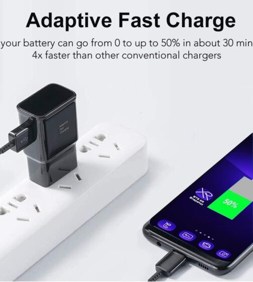 Charger with Charging Cable Compatible with Samsung Galaxy S8, S8 Plus, S9, S9 Plus, S10, S10 Plus, S10e 5G, A50, A51, A40, A30, A20, A20e, Z Flip3, Z Fold2 5G, Replacement Original Quick Charger – Bild 4