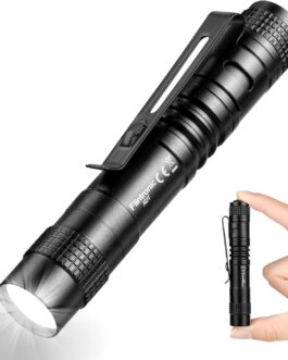 Flintronic LED Mini Torch – 200 Lumens Pen Light, Waterproof Pen Light for Camping, Hiking, Household, 1 x AAA Batteries (Not Included)