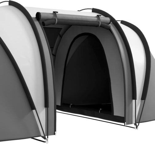 Outsunny Camping Tent for 4-5 People Lightweight Water-Repellent Family Tent with 3 Room Side Door Window, Tent with 3000 mm Water Column Tunnel Tent Dome Tent for Camping Travel Garden – Bild 8
