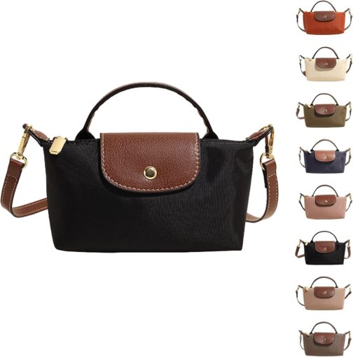 eganten Ladies Color Block Mini Satchel Square Handbag Solid Color with Adjustable Strap Shoulder Bag