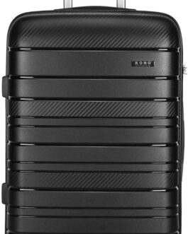 KONO Twin Wheels Travel Suitcase TSA Lock Trolley Suitcase Lightweight Polypropylene Hard Shell Trolley Case with YKK Zip
