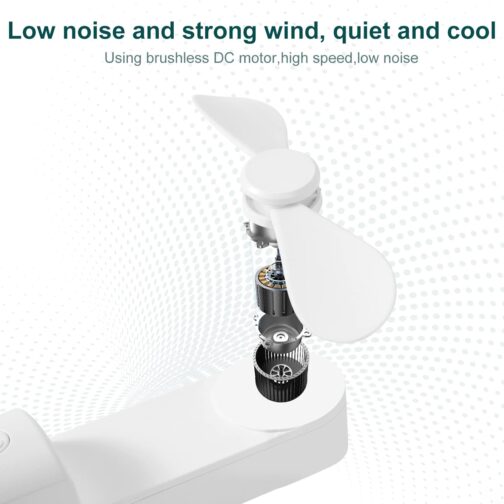JOPHEK Handheld Fan Battery Operated Small Handheld Fan Mini Fan Battery Fan Rechargeable 2000 mAh (White) – Bild 3