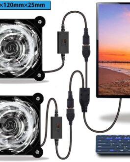 NewHail USB Fan 120 mm PC Fan Dual Ball Bearing with 3 Adjustable Speeds, USB Fan 5 V Quiet Compatible with Router, Xbox, Modem, Receiver, DVR, TV Box (Pack of 2)