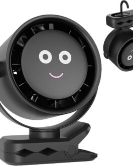 Quiet Fan with Clip – USB Table Fans, 5 Speeds Portable Mini Fans with LED Display, 720 Degree Rotation Fans, Fan for Camping/Pram/Home/Bedroom/Office