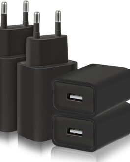 4 Pack 5W Charger USB Power Supply Plug Adapter, 1A/5V Charging Plug USB Socket Power Plug Compatible with iPhone Samsung Huawei Xiaomi Oppo (Black)