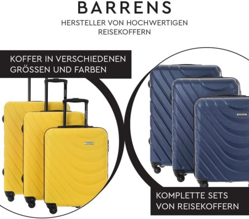BARRENS Suitcase | ABS Material | Cipher Lock | Flexible Handle | 360 Degree Wheels |, black, Hard shell – Bild 3