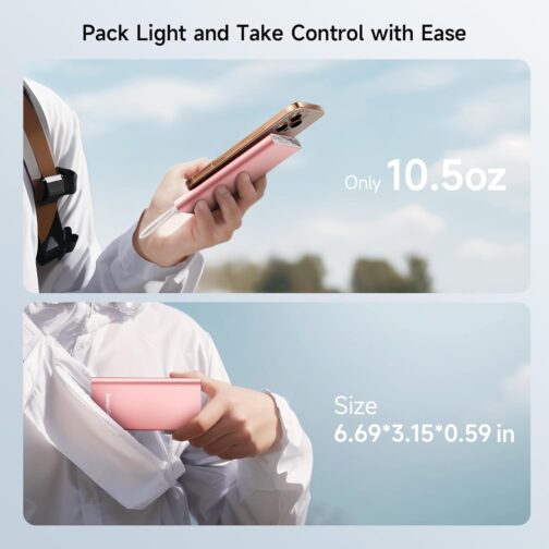 Power Bank Pilot 4GS 12000 mAh External Battery Dual 3A Portable Charger for iPhone 16/15/14/13, Tablet, Samsung Galaxy S23, Huawei etc. Rose Gold – Bild 4