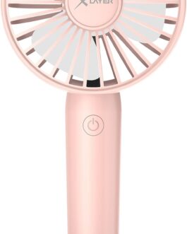 Xlayer Mini Hand Fan I Table Fan I Rechargeable I Portable Battery Fan Quiet I 3 Speeds I Mini Fan for Travel, Office, Festival, Camping I Gifts for Women