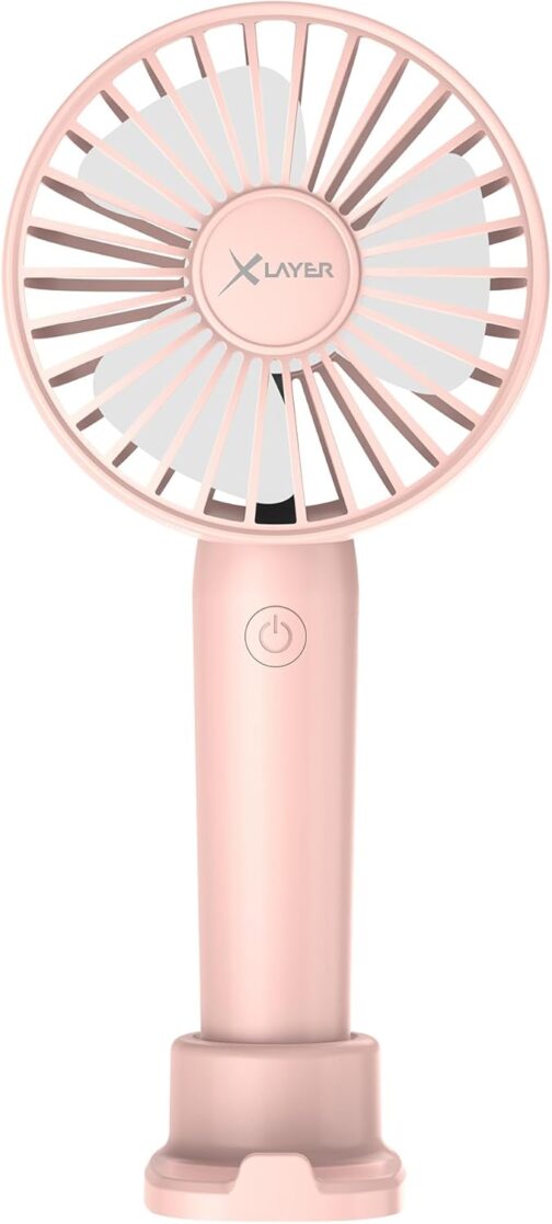 Xlayer Mini Hand Fan I Table Fan I Rechargeable I Portable Battery Fan Quiet I 3 Speeds I Mini Fan for Travel, Office, Festival, Camping I Gifts for Women – Bild 2