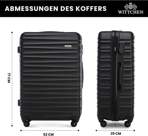 Wittchen Travel Suitcase, Hand Luggage, Cabin Luggage, Rolling Suitcase, Hard Shell, black – Bild 3