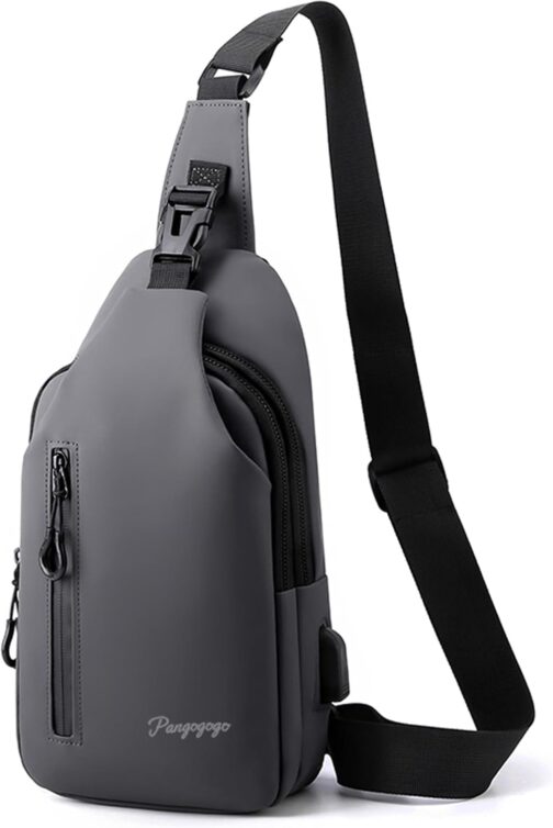 Pangogogo Wasserfest Crossbody Bag Herren|Leichte Kratzfeste Umhängetasche Herren Klein|Multi-Compartment Männerhandtasche für Radfahren, Wandern und Kurztrips
