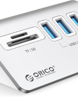ORICO USB C Hub, USB 3.2 GEN 1 Hub with TF/SD Card Reader, 3 USB A Ports, 5 Gbps USB Distributor, 0.5 m USB C Cable, USB Splitter with Type C Power Supply Port 5V/2A for iMac, MacBook, MacBook Pro