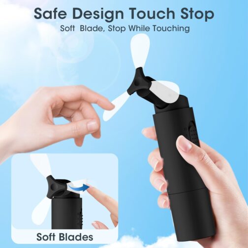 Kukiwhy Handheld Fan, Portable Mini Fan, Small Fan, Rechargeable USB Fan, Battery, Rechargeable, Foldable Hand Fans for Travel, Office, Home, Outdoor, Gifts for Women and Men – Bild 4