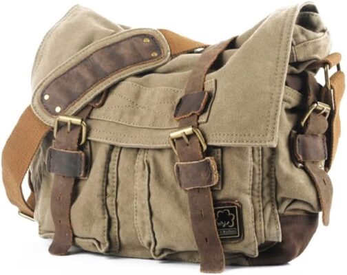 Eysee Men's Canvas Shoulder Bag Daypack for Everyday and Sports 35 cm (L) x 30 cm (H) x 10 cm (W)