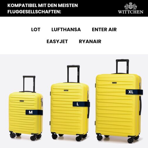 WITTCHEN Skyspeed Line ABS Hard Shell Suitcase Travel Suitcase Trolley Combination Lock Telescopic Handle 4 Wheels, yellow – Bild 6