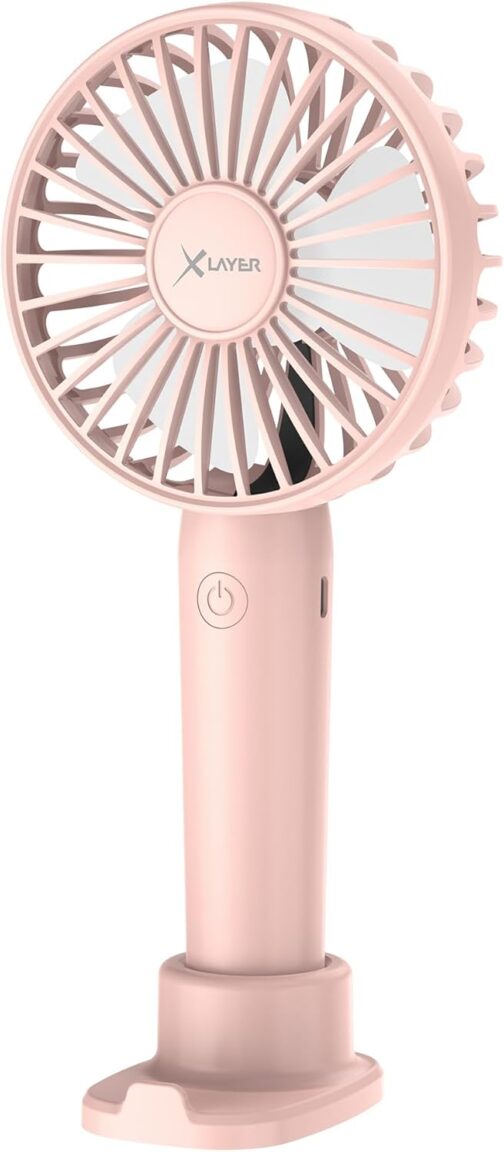 Xlayer Mini Hand Fan I Table Fan I Rechargeable I Portable Battery Fan Quiet I 3 Speeds I Mini Fan for Travel, Office, Festival, Camping I Gifts for Women