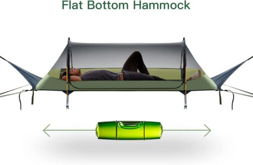 Night Cat Hammock Tent with Flat Base for 1 Person with Mosquito Net Waterproof Cover and Additional Storage Space Hiking Camping in the Garden Backyard Wild – Bild 4