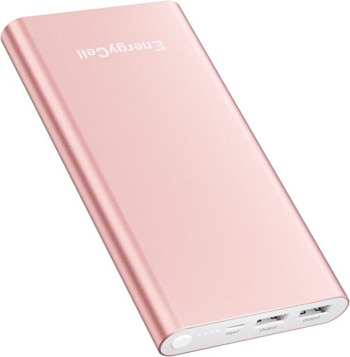 Power Bank Pilot 4GS 12000 mAh External Battery Dual 3A Portable Charger for iPhone 16/15/14/13, Tablet, Samsung Galaxy S23, Huawei etc. Rose Gold