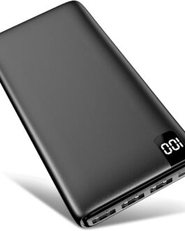 Riapow Powerbank 26800 mAh External Battery, 3.0 A USB C Fast Charging Portable Charger with LED Display, Mobile Phone Charger, 4 Outputs, USB Ports for iPhone, Samsung, Tablet and More